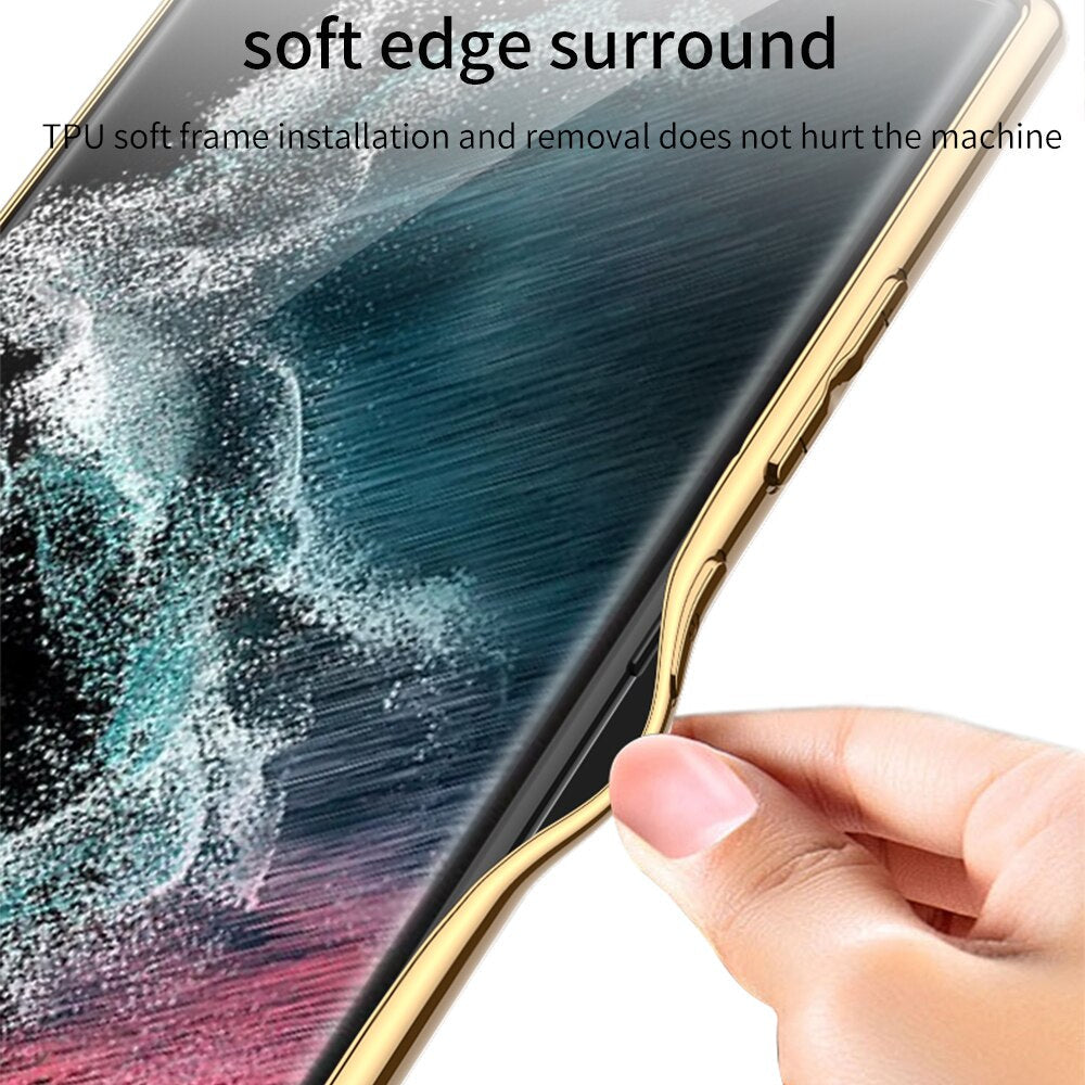 Luxury Plating Leather Case For Samsung Galaxy S22 Ultra 5G