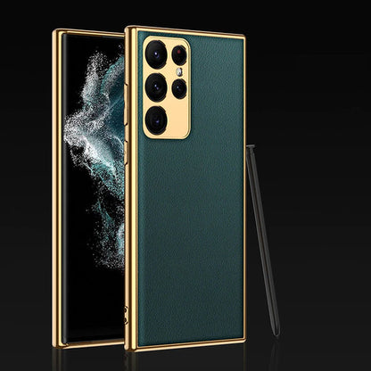 Luxury Plating Leather Case For Samsung Galaxy S22 Ultra 5G