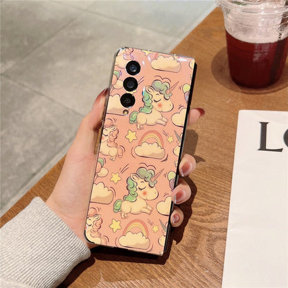 Luxury Cartoon Unicorn Silicone Case for Z Fold 3 5G