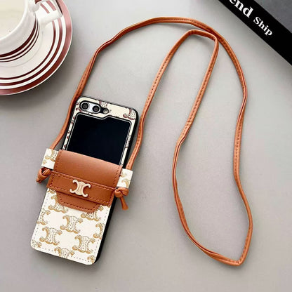 Elegant Galaxy Z Flip Crossbody Wallet Case