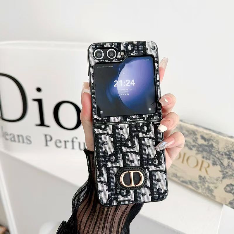 Textured Luxury Z Flip Case with Matching Bag