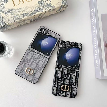 Textured Luxury Z Flip Case with Matching Bag