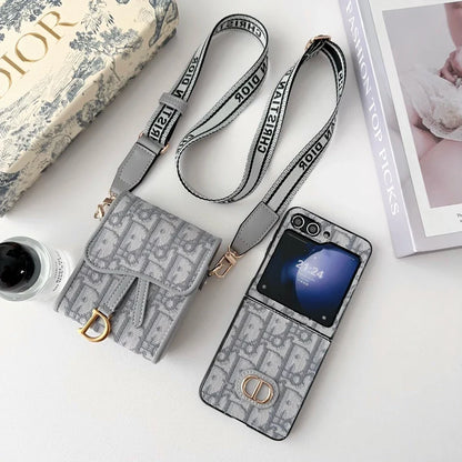 Textured Luxury Z Flip Case with Matching Bag