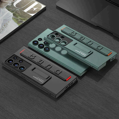 Magnetic Bracket Luxury Wristband Holder Phone Case For Samsung Galaxy S23 S22 Ultra Plus